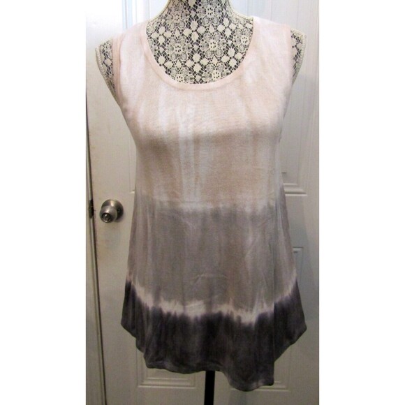 Pure Amici Top NWT Cotton Gray Tye Dye Sleeveless Luxury Brand Womens Size S - Picture 1 of 5